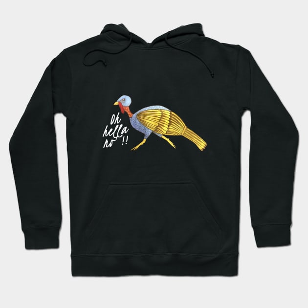 Funny Runaway Golden Turkey Hoodie by DesignsByMonique